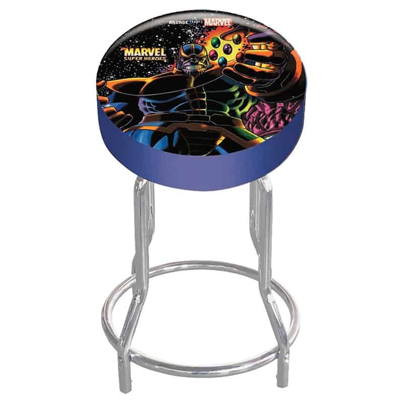 Adjustable arcade stool with extending legs Steel frame High-density foam padding